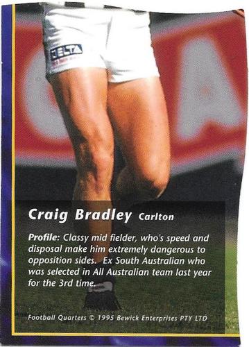 1995 Bewick Enterprises AFLPA Football Quarters #20 Craig Bradley Back